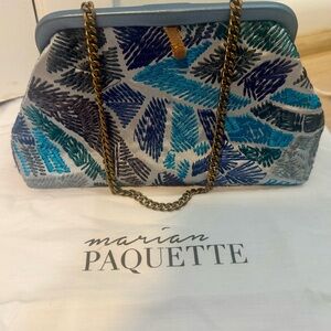 !NEW! ✨ Marian Paquette Artisan Embroidered Clutch – Handcrafted Elegance ✨